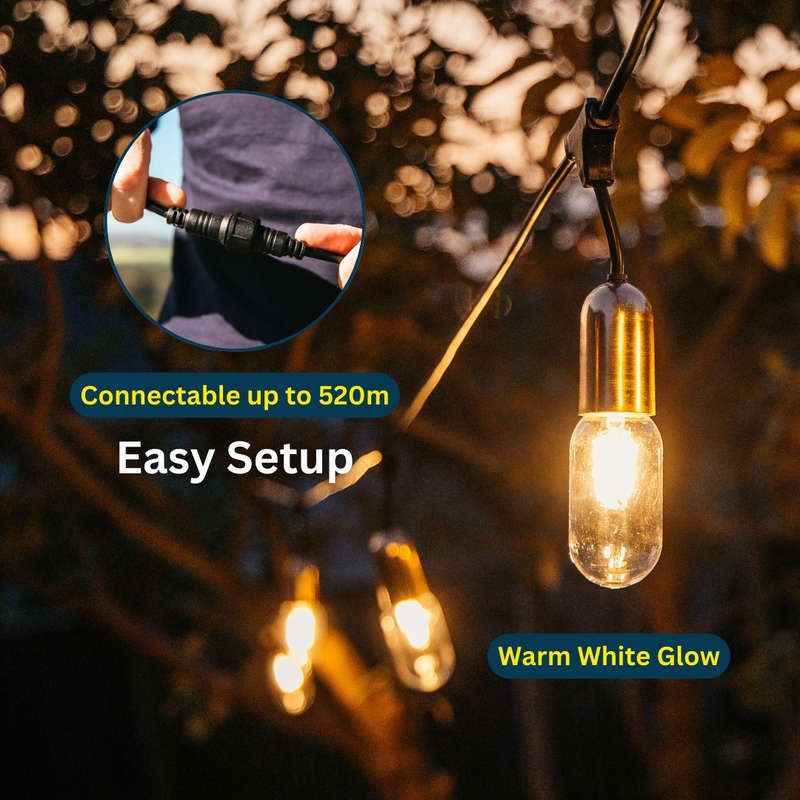 10m 10 LED Festoon Gold Vintage Drop String Lights