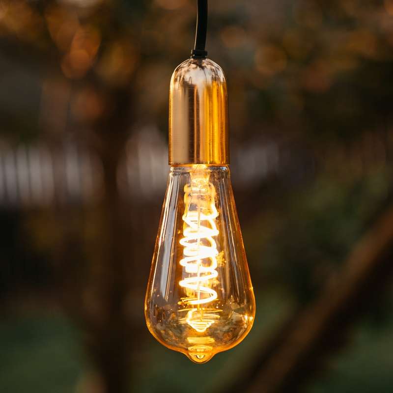 Vintage Edison Spiral Light Bulb ST64 Golden LED E27 3W