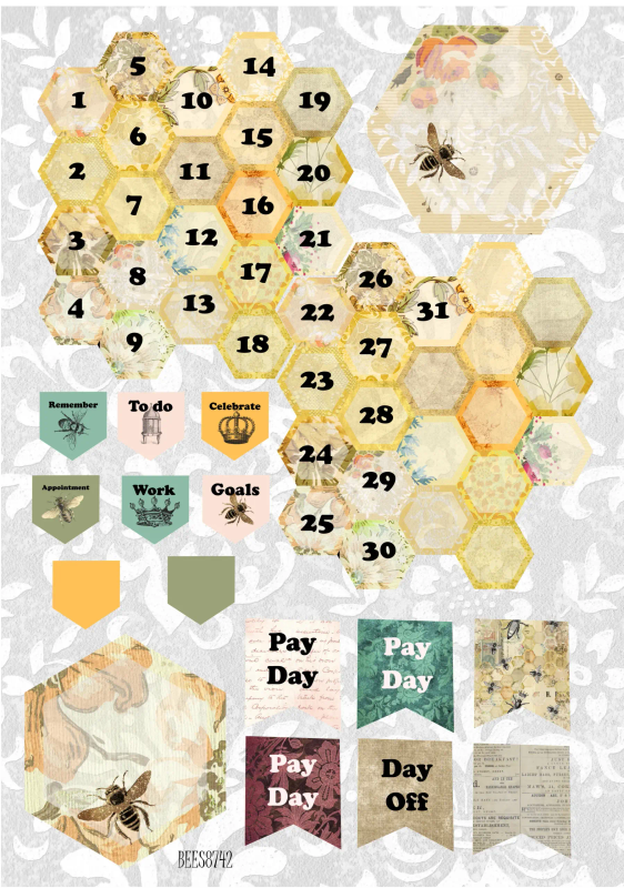 Vintage Bee Journaling Stickers: The Great Gats-Bee