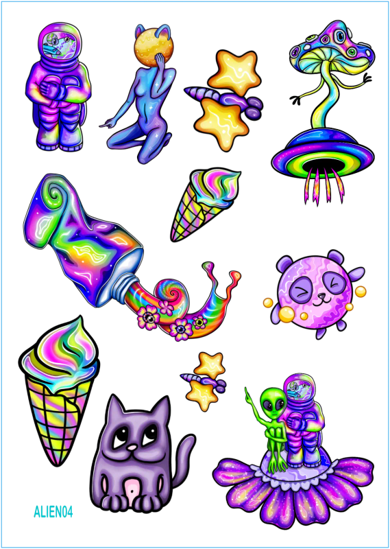 Strange Encounters IIII: Funky Clear PET Craft Stickers for Journaling, Kids, and Wacky Sheets