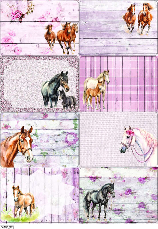 Horse-themed Craft Stickers: Pastel Sheets for Journaling