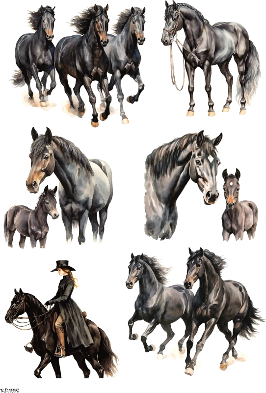 Brown Horse Sticker Sheet - Clear PET, Horses