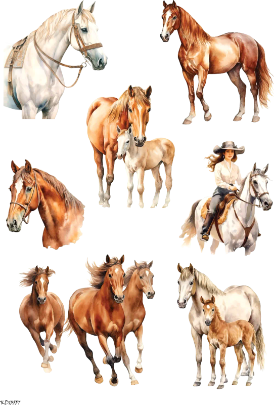 Horse Craft Stickers: PET Sheets for Journaling