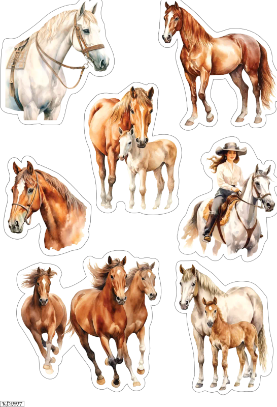 Horse Craft Stickers: PET Sheets for Journaling