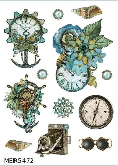 Oceanpunk Sticker Sheet - Leagues under the Sea Craft Stickers for Journaling