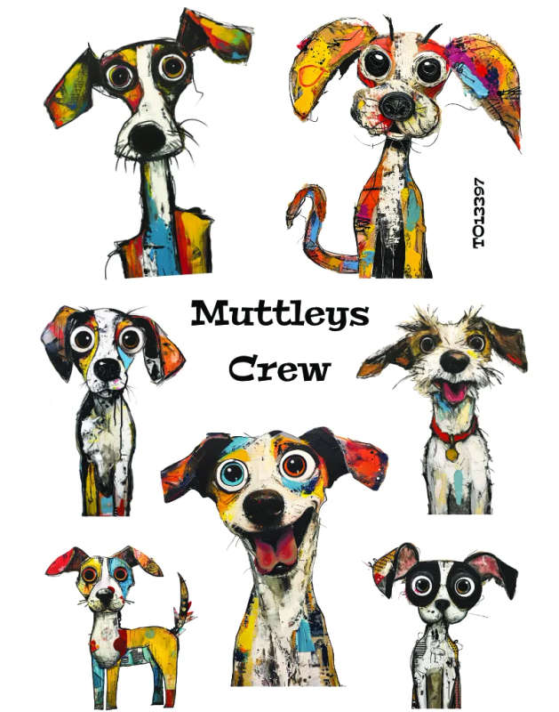 Mutley Crew Funky Dog Sticker Sheets