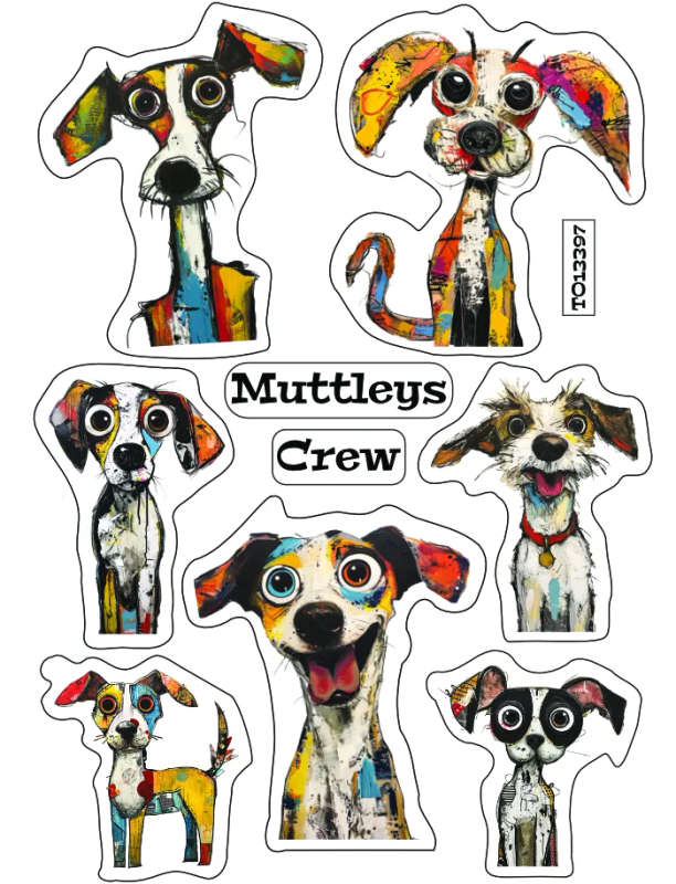 Mutley Crew Funky Dog Sticker Sheets