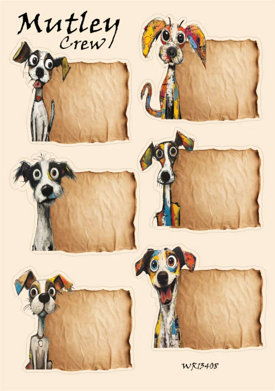 Mutleys Notes: Unique Funky Dogs Journaling Stickers