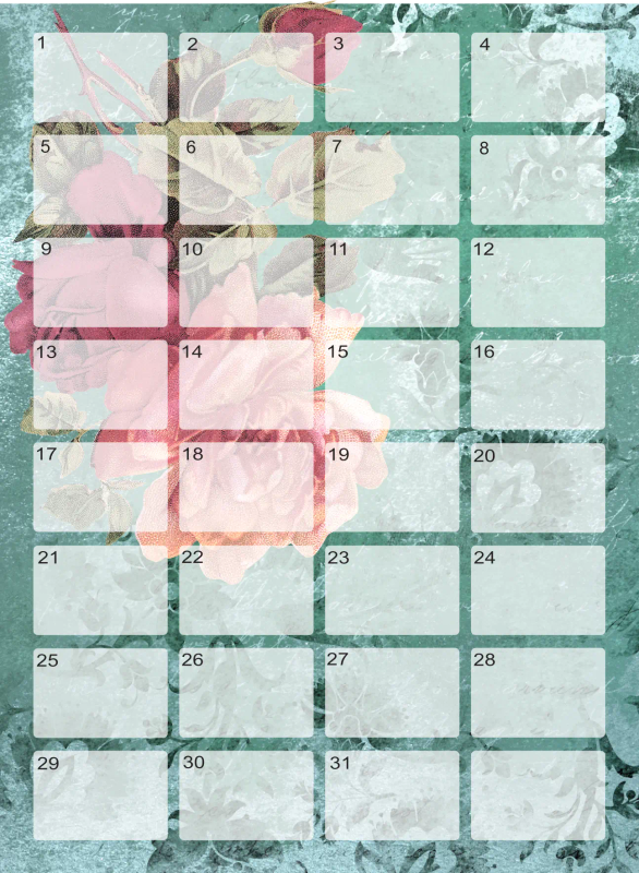 Shabby Chic Victorian Sticker Sheet - Month at a Glance Craft Stickers for Journaling and Paper P...