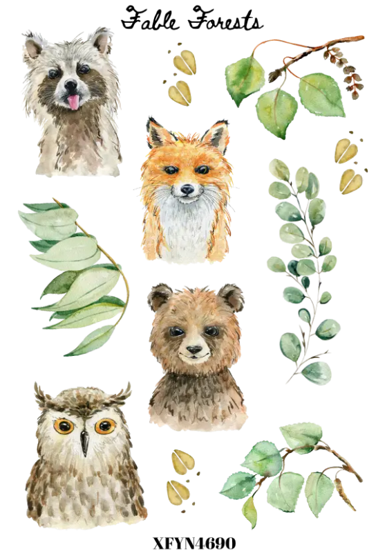 Fable Forest Animals Sticker Sheet - Craft Stickers for Journaling | Wild Animal Journaling Stickers