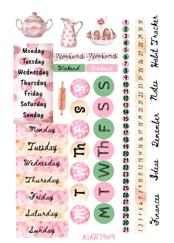 Time To Cake It Easy III: Floral and Pastel Sticker Sheet for Craft