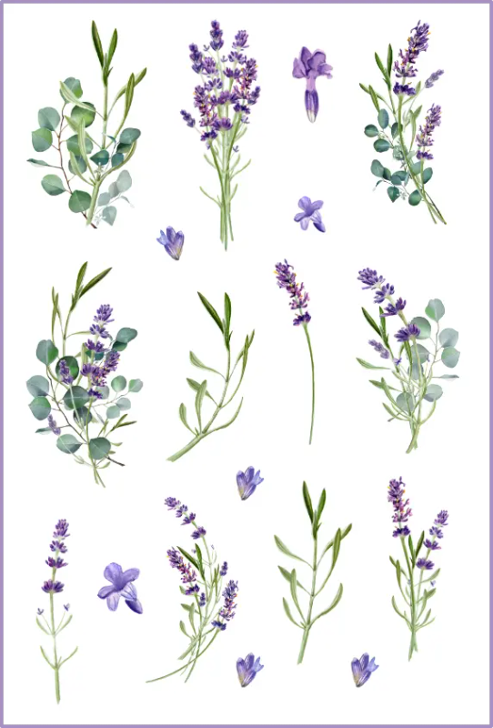 Fantastic Florals Lavender Sticker Sheet for Craft Stickers