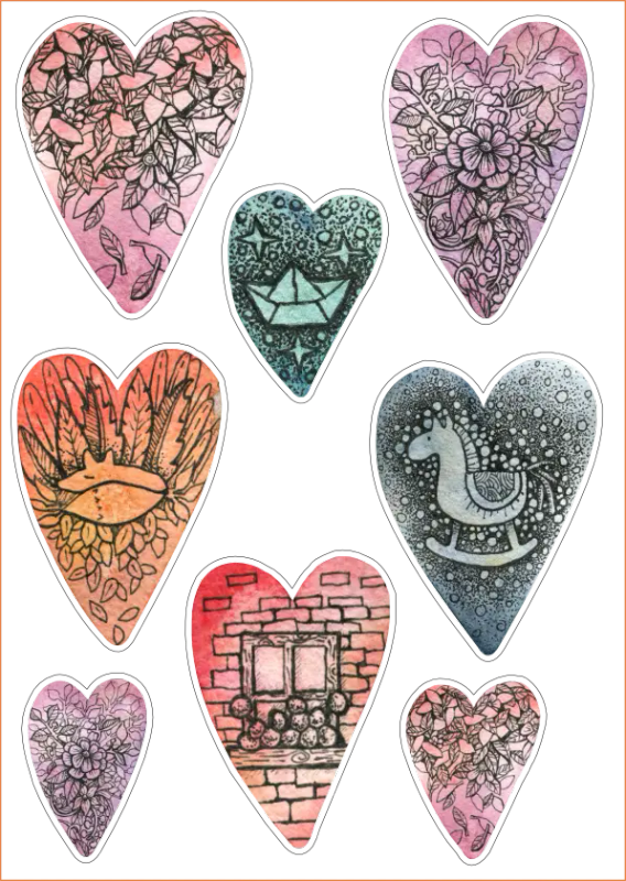 Heart of Winter Sticker Sheet - Craft Stickers