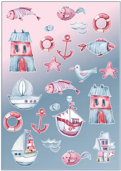 Yeah Buoy! Ocean-Themed Sticker Sheet for Crafts, Journaling, and Kids - Pastel Colors, Functiona...