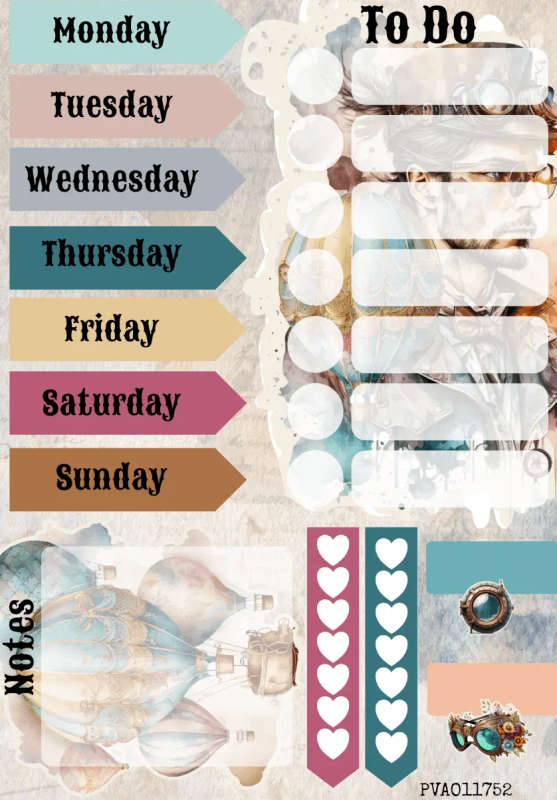 Vintage Steam Punk Craft Stickers and Journaling Stickers for Creative Journaling and Crafts | Tr...