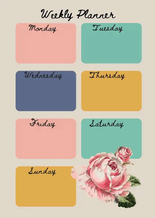 Pastels and Roses Craft Stickers: Vintage Weekly Planner Sticker Sheet for Journaling and Shabby ...
