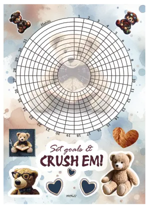 Crush These Cute Plush Teddy Bear Craft Stickers Sheet for Journaling