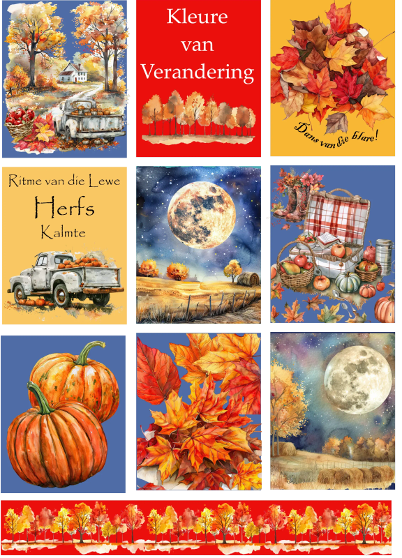 Vintage Harvest Hues Stickers: Autumn Craft, Journaling, Retro Sayings