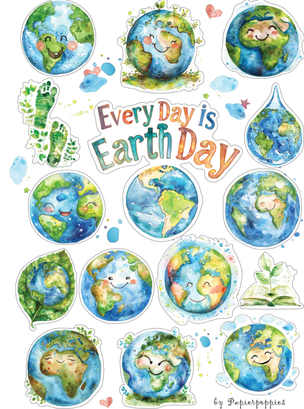 Blue Earth Dayz Cute Kids Nature Craft Stickers