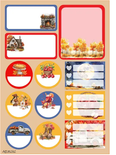 Autumn Harvest Craft Stickers Sheet