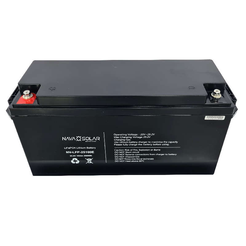 NavaSolar 25.6V 100AH 2.56kWH LifePO4 Battery