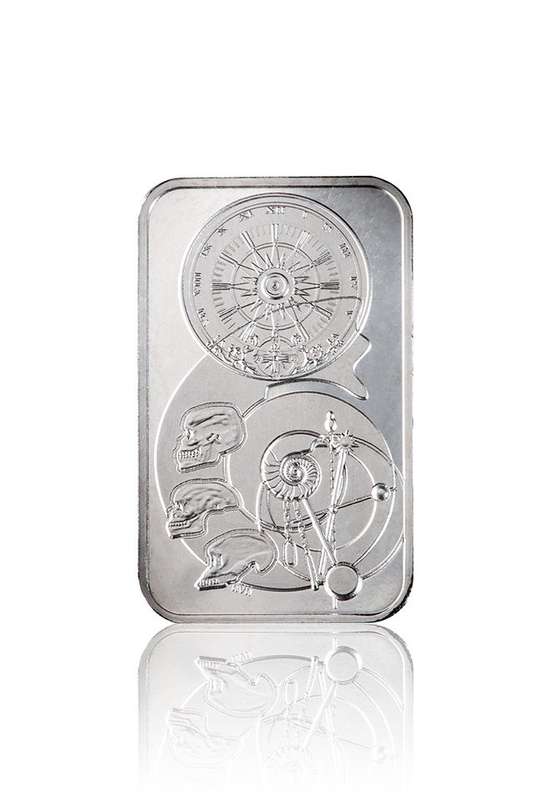 1 oz Fine Silver Minted Bar Spiral of Time