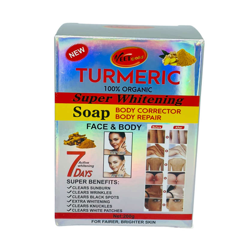 Veet Gold Turmeric Organic Super Whitening Face &amp; Body Corrector Soap 200g