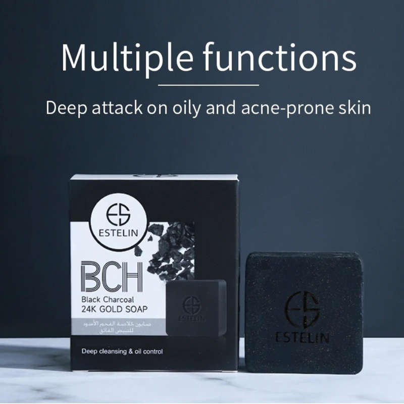 ESTELILN Black Charcoal 24k Gold Soap