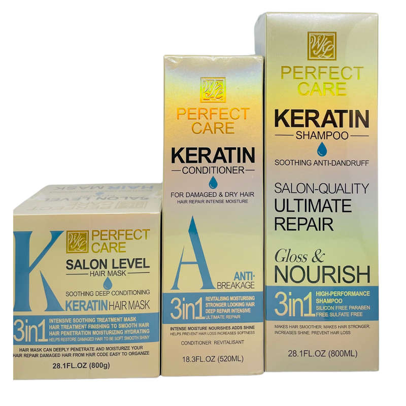 Perfect Care Keratin Care Shampoo, Conditioner &, Mask Set
