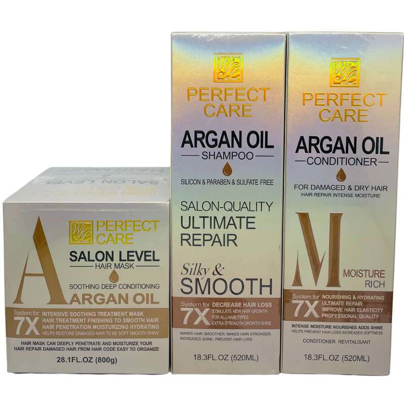Perfect Care Argan Oil Shampoo ,Conditioner &, Mask