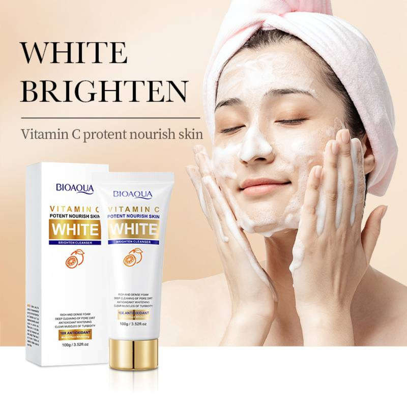 Bioaqua Vitamin C White Brighten Oil Control Deep Cleansing Cleanser 100g
