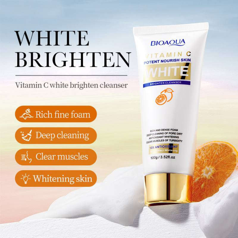 Bioaqua Vitamin C White Brighten Oil Control Deep Cleansing Cleanser 100g