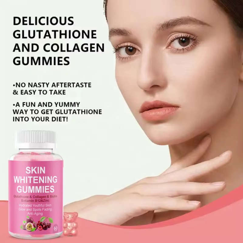 Skin whitening Gummies consists of Glutathione, Collagen, Biotin, Vitamins B12 &amp; Zinc