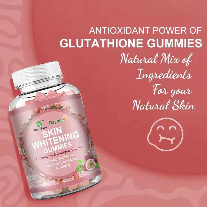 Skin Whitening Gummies, with Glutathione, Collagen and Biotin