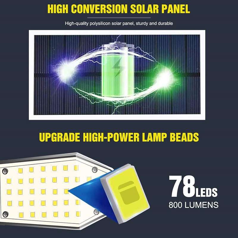 Solar Powered Motion Sensor Light 78LED