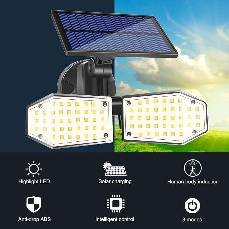 Solar Powered Motion Sensor Light 78LED