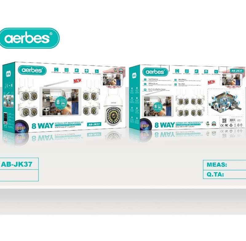 Aerbes AB-JK37 Ball Machine Wi-Fi Camera Set With Screen 8 Channel
