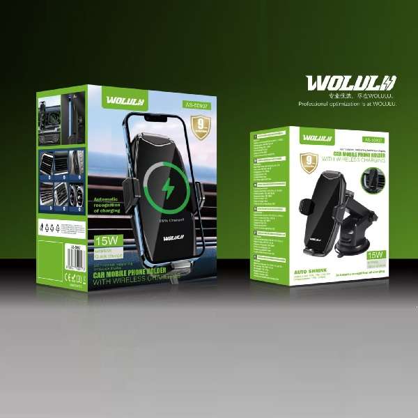 Wolulu AS-50907 Multifunctional Wireless Car Phone Charger, Mount 15W