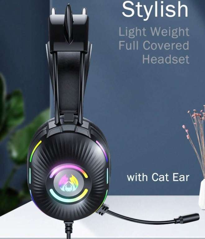 Wolulu AS-51265 USB Wired Desktop Computer Gaming Headset With Microphone