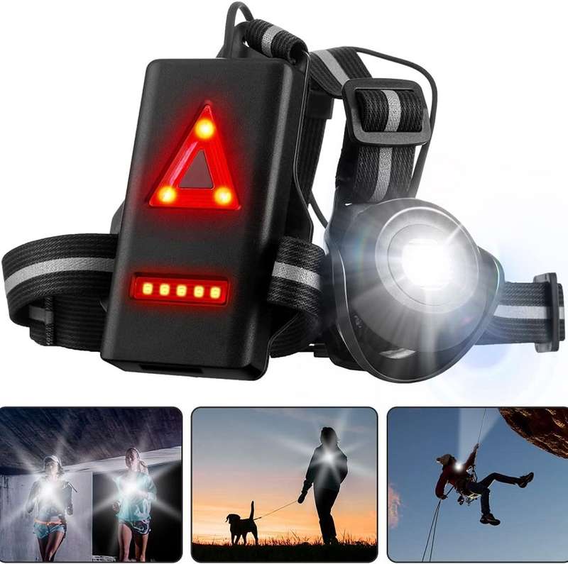 Aerbes AB-TD15 Adjustable Running Chest Strap Light Reflector 500lm Front Light 10W