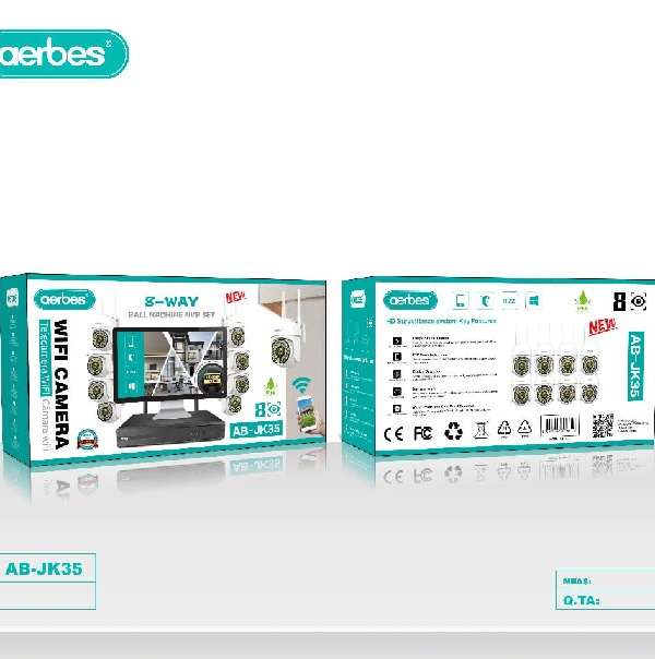 Aerbes AB-JK35 Ball Machine 8 Camera NVR Set 8 Channel