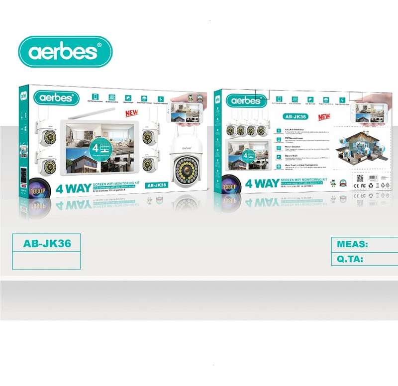 Aerbes AB-JK36 Ball Machine Wifi Camera Set 4 Channel With Screen