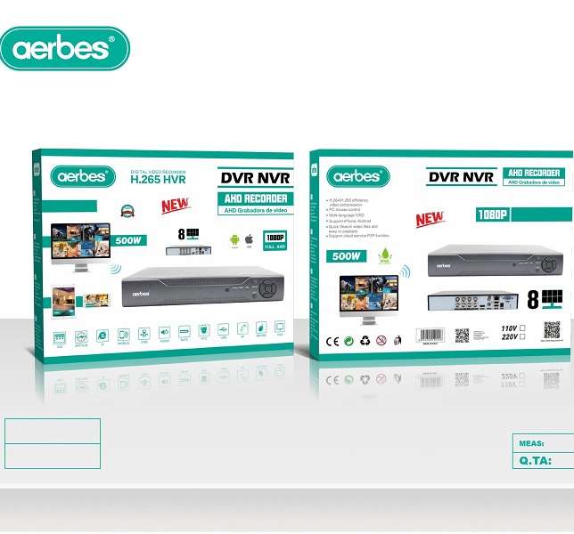 Aerbes AB-JK02 8 Channel DVR AHD Recorder Android And IOS Compatible 500W 1080P