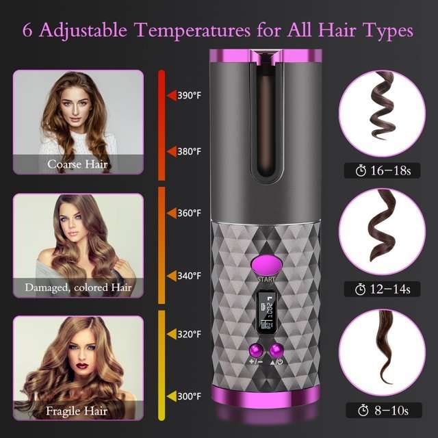 Rechargeable Professional Automatic Hair Curling Iron