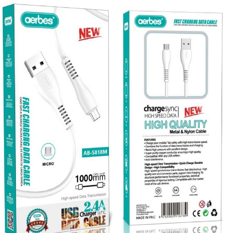 Aerbes AB-S818M Micro USB Cable 2.4A 1M
