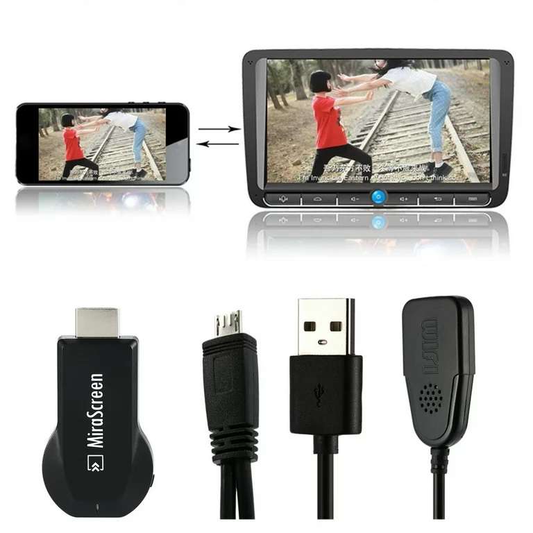 MiraScreen Wireless WiFi Display Dongle 1080P HDMI TV Stick Screen Mirroring Miracast