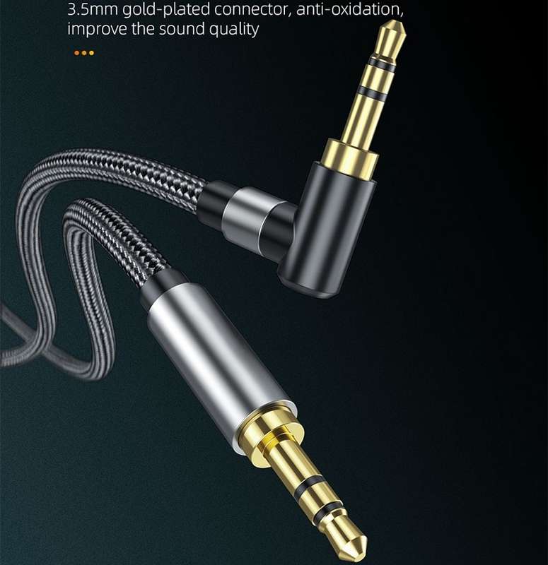 Wolulu AS-51199  90? Angle Auxiliary Cable 1.2m