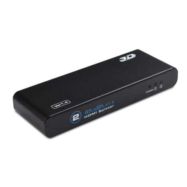 2 Port HD Splitter 1 in 2 Out Amplifier Support 4K x 2K Ultra HD and 3D Full HD 1080P