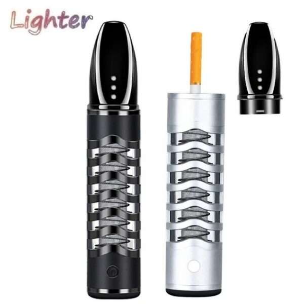 SE-049 Cigarette Electric Lighter Smoke Cover Holder USB Windproof