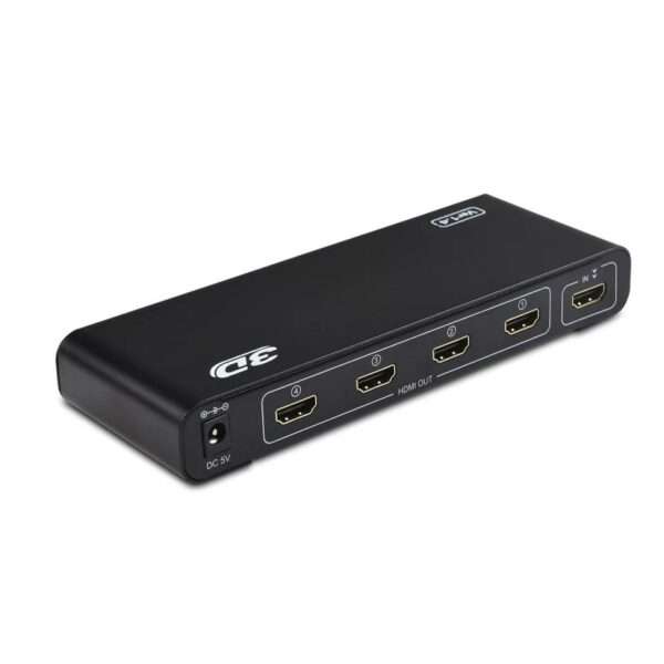 1x4 HD Splitter 4K x 2K @30Hz &amp; 1080p HD 1.4 Deep Color 3D Plug &amp; Play Auto EDID 4-Port